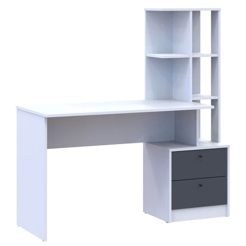 Фото письмового столу T2 ДОРОС (DOROS) білий / графіт – вигляд збоку