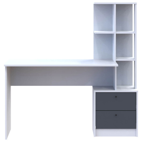 Фото письмового столу T2 ДОРОС (DOROS) білий / графіт – вигляд спереду