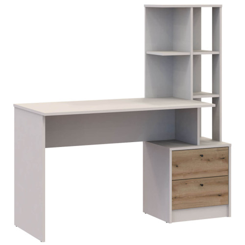 Фото письмового столу T2 ДОРОС (DOROS) кашемір / дуб евок – вигляд збоку