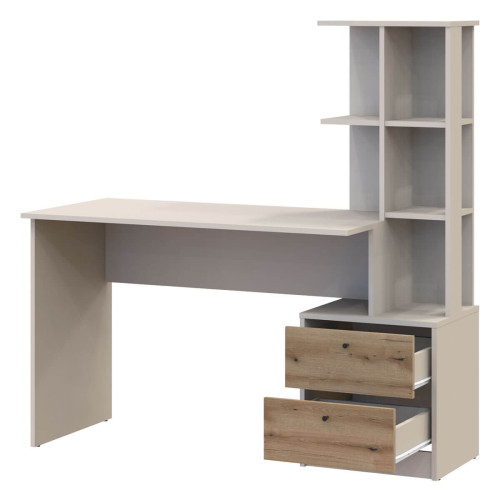 Фото письмового столу T2 ДОРОС (DOROS) кашемір / дуб евок – наповнення