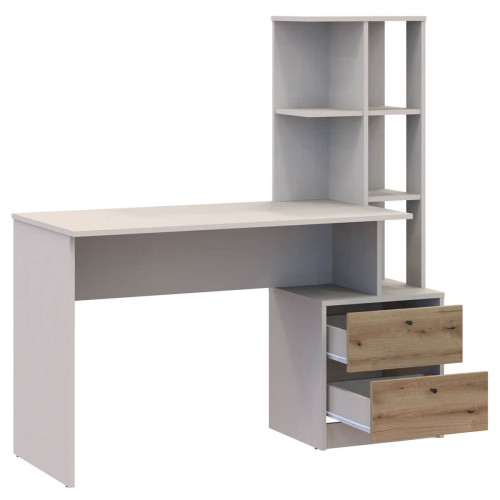 Фото письмового столу T2 ДОРОС (DOROS) кашемір / дуб евок – вигляд збоку наповнення