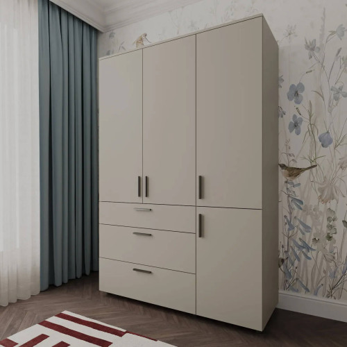 Фото шафи ТОРН 3 ДСП/3Ш штанга ДОРОС (DOROS) кашемір в інтер'єрі