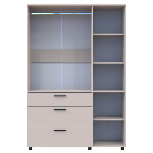 Фото шафи ТОРН 3 ДСП/3Ш штанга ДОРОС (DOROS) кашемір – вигляд спереду наповнення