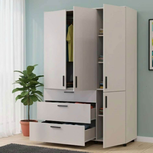 Фото наповнення шафи ТОРН 3 ДСП/3Ш штанга ДОРОС (DOROS) кашемір в інтер'єрі