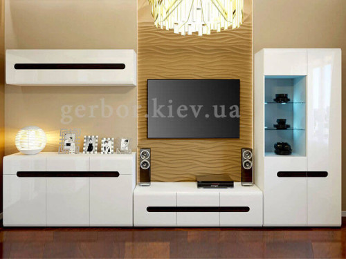 Фото навісної шафи SFW1K/4/15 АЦТЕКА БРВ в інтер'єрі вітальні