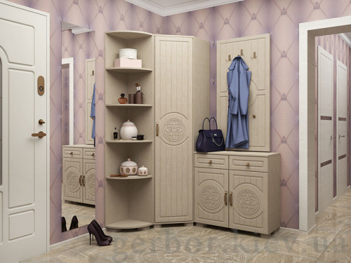 Фото углового шкафа МОНБЛАН МБ-2 САНТИ клен ванкувер / венге светлый в интерьере прихожей