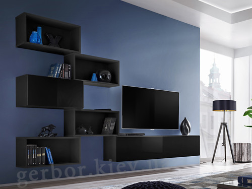 Фото гостиной BLOX VIII ZZ ASM MEBLE черный / черный глянец