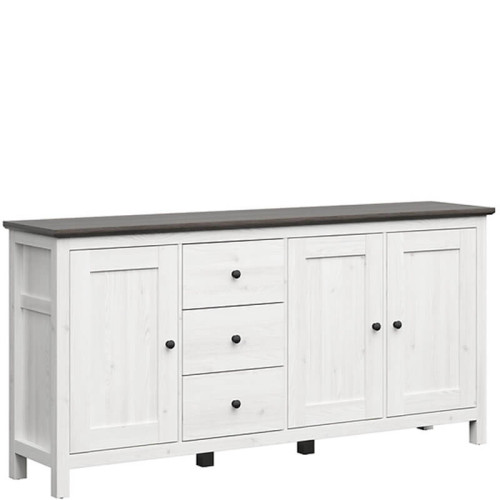 На фото комод HESEN KOM3D3S/10/20 BRW лиственница sibiu светлая / сосна larico – вид сбоку