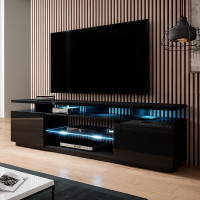 EVA CAMA MEBLE Тумба ТВ черный / черный глянец EVA CAMA MEBLE Тумба ТВ черный / черный глянец