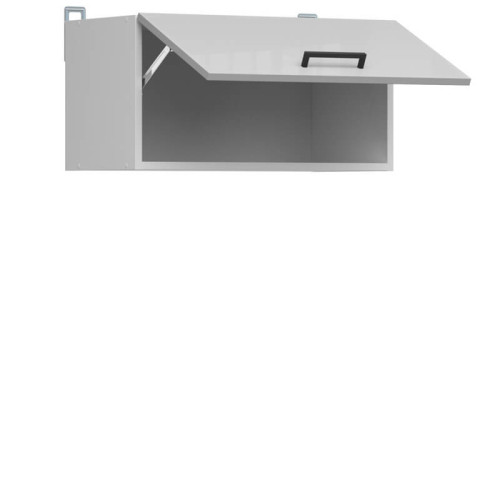 Фото кухні JUNONA LINE 180 BBL BRW світло-сірий глянець (без стільниці) – наповнення навісної шафи GO/60/30