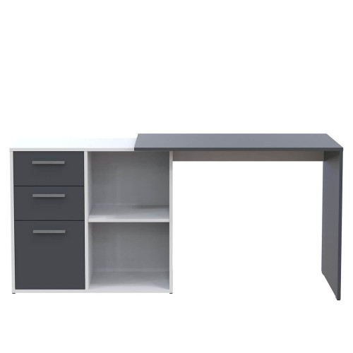 Фото письмового столу T8 ДОРОС (DOROS) білий / графіт – вигляд спереду