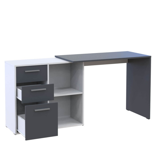 Фото письмового столу T8 ДОРОС (DOROS) білий / графіт – наповнення