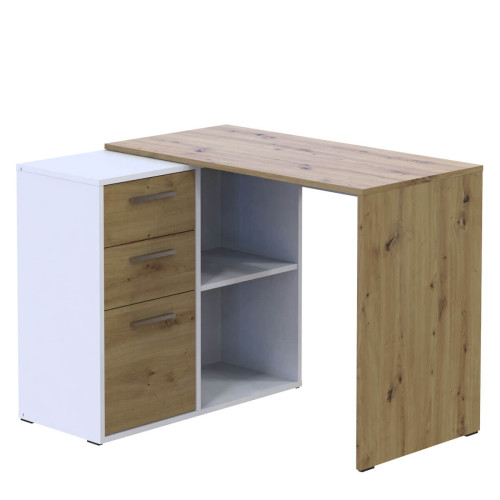 Фото письмового столу T8 ДОРОС (DOROS) білий / дуб артизан