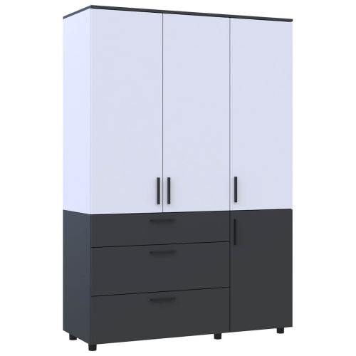 Фото шафи ТОРН 3 ДСП/3Ш полиці ДОРОС (DOROS) антрацит / білий – вигляд збоку