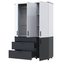 ТОРН Шафа 3 ДСП/3Ш штанга ДОРОС (DOROS) антрацит / білий