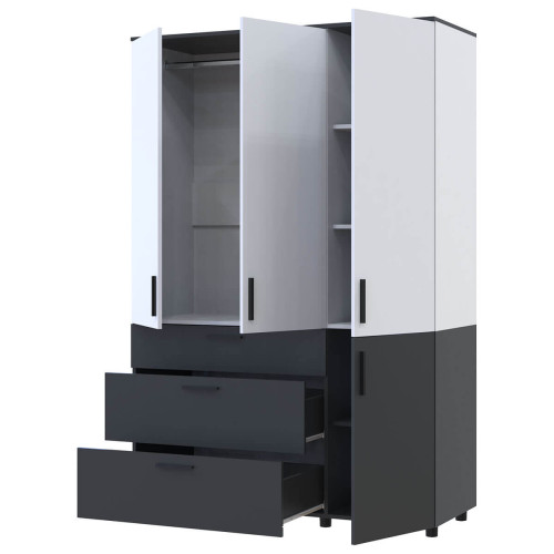 Фото шафи ТОРН 3 ДСП/3Ш полиці ДОРОС (DOROS) антрацит / білий – наповнення