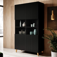 PAFOS CAMA MEBLE Стелаж 100 з 2-ма дод. фасадами 4D чорний