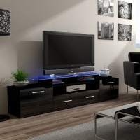 EVORA CAMA MEBLE Тумба ТВ черный / черный глянец EVORA CAMA MEBLE Тумба ТВ черный / черный глянец