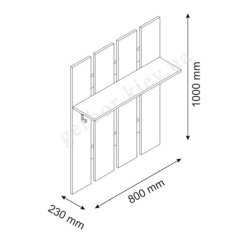 Фото вішаку 80 PAVI ВМВ – схема з розмірами