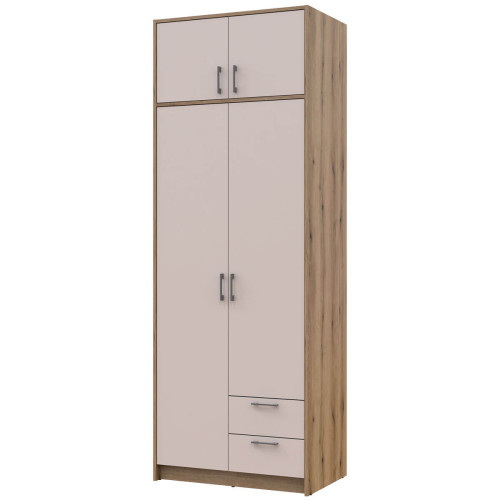 Фото шафи з антресоллю 2 ДСП РОНДІ ДОРОС (DOROS) 82х52х236 дуб артизан /  кашемір