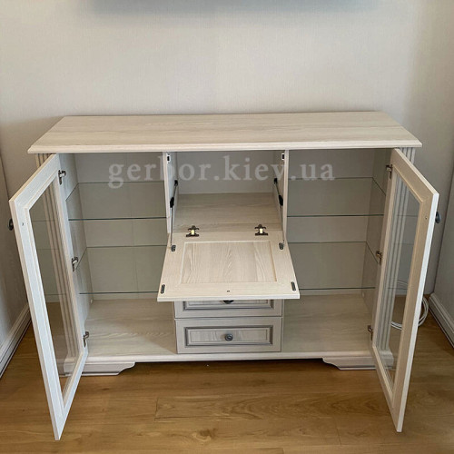 Фото буфету ВАЙТ  2W3S1B Гербор ясень сніжний / сосна срібна від покупця – наповнення