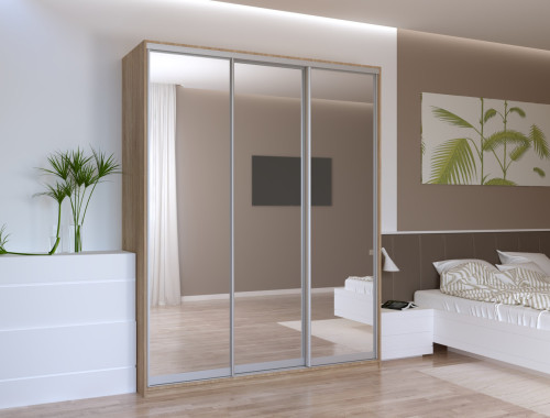 СІТІ ЛАЙТ Шафа-купе 3 Дзеркала ДОРОС (DOROS) 180x60x225