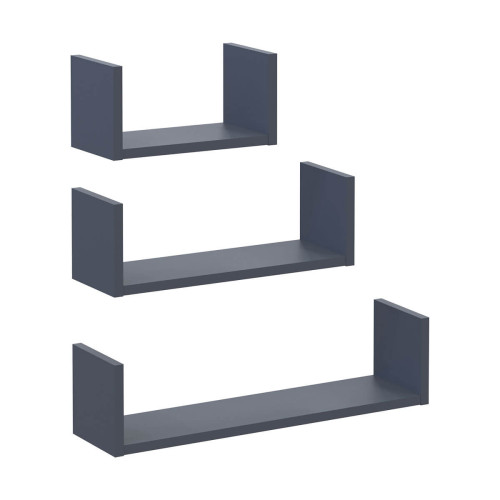 Фото полиць (3 шт.) ФІЛ ДОРОС (DOROS) графіт – вигляд збоку