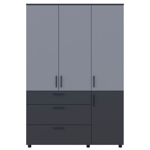 Фото шафи ТОРН 3 ДСП/3Ш штанга ДОРОС (DOROS) антрацит / сірий – вигляд спереду