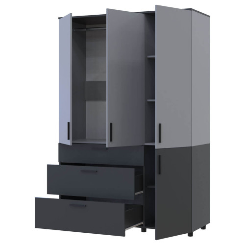 Фото шафи ТОРН 3 ДСП/3Ш штанга ДОРОС (DOROS) антрацит / сірий – наповнення