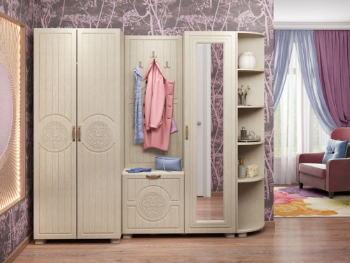 Фото стеллажа МОНБЛАН МБ-4 САНТИ клен ванкувер в интерьере прихожей