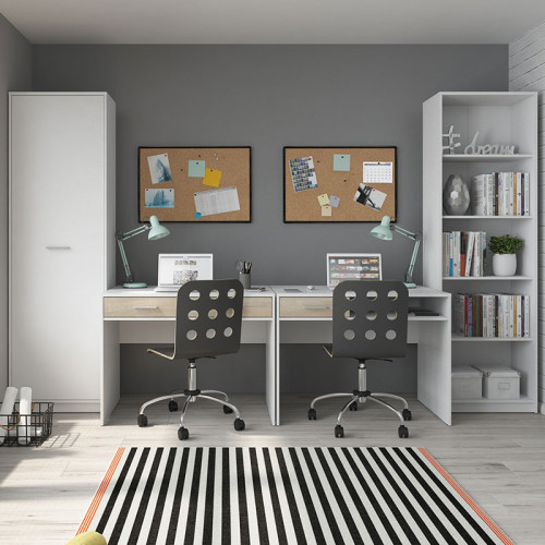 Фото пенала NEPO PLUS REG1D BRW белый в интерьере кабинета