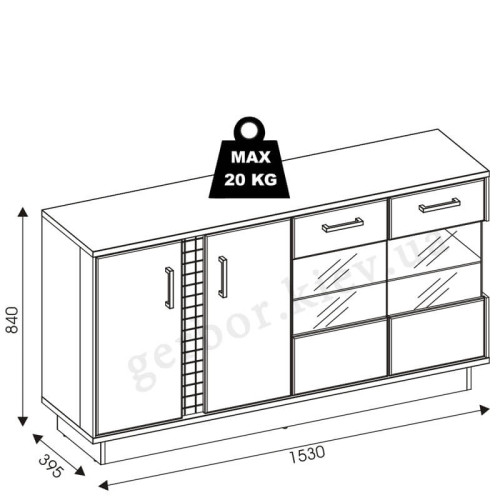 Фото буфета MARCO MR4 BOGFRAN – схема с размерами