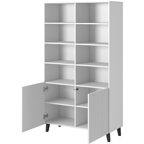 Фото стелажу PAFOS 100 CAMA MEBLE білий / чорні ніжки – наповнення