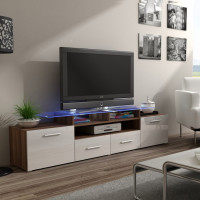 EVORA CAMA MEBLE Тумба ТВ слива / белый глянец EVORA CAMA MEBLE Тумба ТВ слива / белый глянец