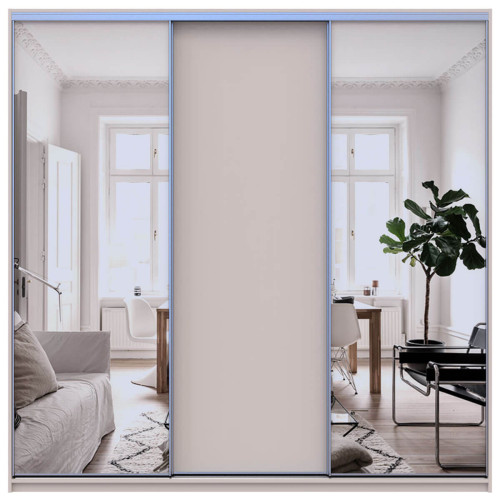 СІТІ ЛАЙТ Шафа-купе 1 ДСП / 2 Дзеркала ДОРОС (DOROS) 225x60x225