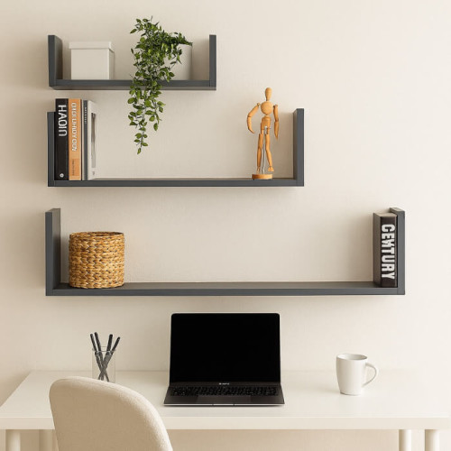 Фото великої етажерки ДОРОС (DOROS) графіт в інтер'єрі