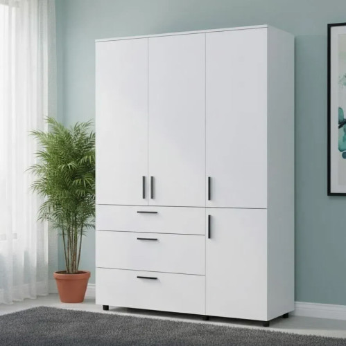 Фото білої шафи ТОРН 3 ДСП/3Ш штанга ДОРОС (DOROS) в інтер'єрі