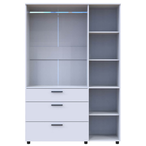 Фото білої шафи ТОРН 3 ДСП/3Ш штанга ДОРОС (DOROS) – вигляд спереду наповнення