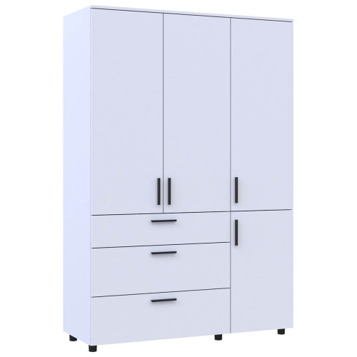 Фото білої шафи ТОРН 3 ДСП/3Ш штанга ДОРОС (DOROS) – вигляд збоку