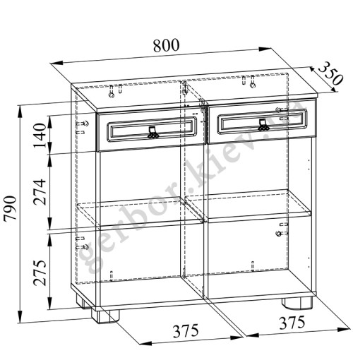 Фото тумбы МОНБЛАН МБ-5 САНТИ - размеры