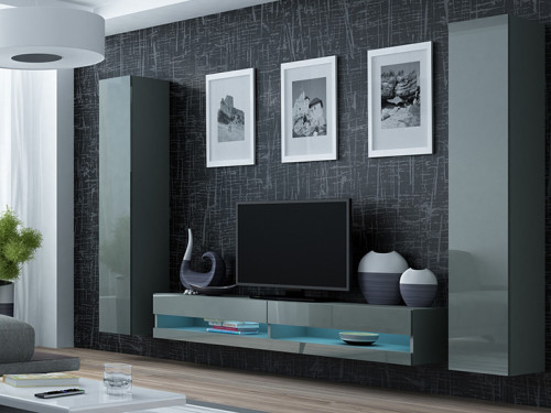 VIGO CAMA MEBLE Комплект New 4 серый / серый глянец