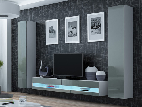 VIGO CAMA MEBLE Комплект New 4 белый / серый глянец