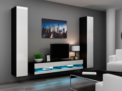 VIGO CAMA MEBLE Комплект New 4 черный / белый глянец