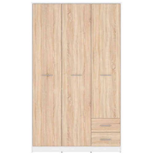 Фото шкафа NEPO PLUS SZF3D2S BRW белый / дуб сонома - вид спереди