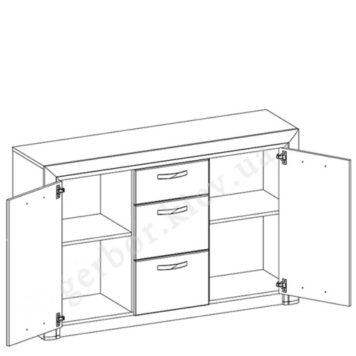 На фото схема комода OLIVIA 2D3S MEBELBOS