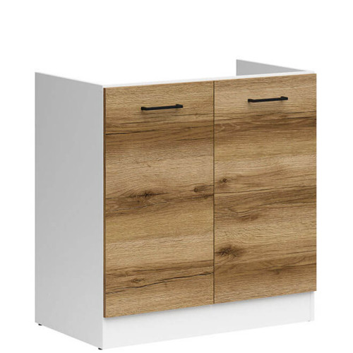 Фото тумбы под мойку JUNONA LINE DK2D/80/82 BRW делано светлый – вид сбоку