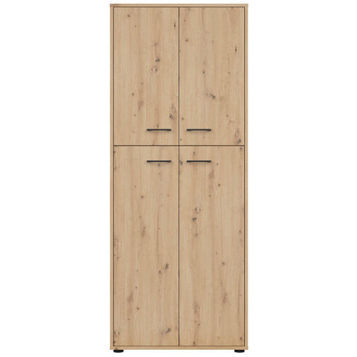 Фото шкафа с полками SPACE OFFICE REG4D/200/F12 BRW большее отделение снизу – вид спереди