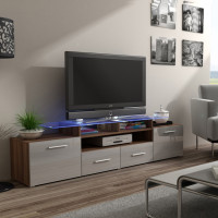 EVORA CAMA MEBLE Тумба ТВ слива / серый глянец EVORA CAMA MEBLE Тумба ТВ слива / серый глянец