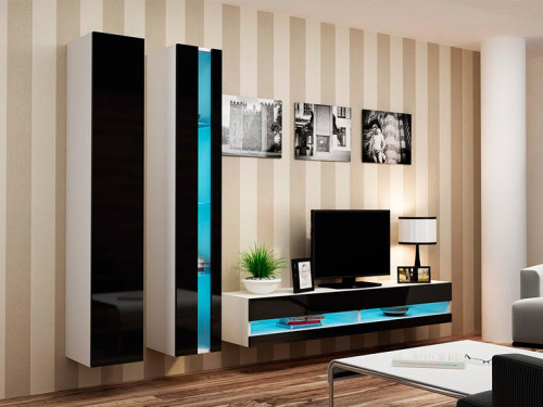 VIGO CAMA MEBLE Комплект New 5 белый / черный глянец