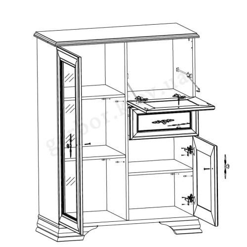 Фото витрини-бара КЕНТУКІ REG1W1D1S1B БРВ (ВМК) – схема наповнення